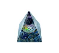 Khushboo Enterprise Om Lapiz Lazuli Ball Pryamid with Copper Spiral, 3 inches, Crystal Energy Generator for Meditation Yoga Positive Energy Crystal Gift
