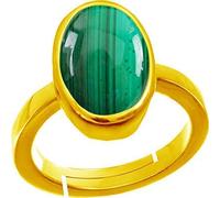 Khushbu Gems 100% Certified 11.00 Ratti 10.00 Carat Malachite Round Stone Dana Phirang Silver Ring for Men Women Loose Gemstone Natural Malachite Loose