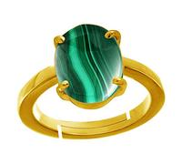 Khushbu Gems 5.25 Ratti Malachite Stone Ashtdhatu Adjustable Ring Loose Gemstone Natural Malachite Loose Gemstone Natural Malachite