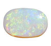 Khushbu Gems 6.25 Ratti Opal Stone Certified Natural Unheated Untreated Fire AA Oval White Astrological Australian Opal Loose Gemstone Natural Australian Opal