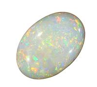 Khushbu Gems 8.50 Carat/9.25 Ratti Opal Stone Certified Natural Fire A Quality Oval White Astrological Australian Opal Loose Gemstone