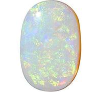 Khushbu Gems 9.25 Ratti 8.50 Carats Super Multifire Opal Stone Certified Natural Oval White Australian Loose Gemstone {Certified Card