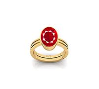 Khushbu Gems Certified Unheated Untreated 6.25 Ratti 5.75 Carat Quality Natural Burmese Ruby Manic Gemstone for Men and Women, Natural Mani Ruby, Natural