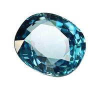 Khushbu Gems Natural Blue Zircon Certified Precious Loose Gemstone with Excellent Cut Shape Stone for Men's and Women's 10.25 Ratti, Natural BLUE Zircon Loose Gemstone, BLUE ZRICON ( Diamond), Natural