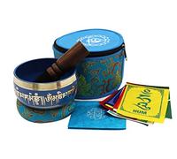 KHUSI Seven Chakra Tibetan Singing Bowls Set - Throat Chakra (Blue)