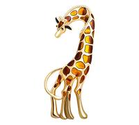 KhuWan Enamel Large Giraffe Brooches For Women And Men Vivid Cute Animal Design Brooch Pins Luxury Accessories