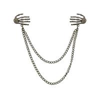 KhuWan Western Popular Retro Punk Style Brooch Skull Claw Brooch Pins Shirt Collar Pin Collar Chain Alloy Pins And Brooches Men Jewelry