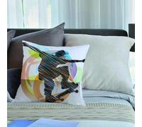 KHWEJ Cushion Covers Square Throw Pillow Case Printed Soft Pillowcases for Outdoor Patio Sofa Balcony Living Room,Teen decor, abstract grunge stylized sketch of a Skater Boy Exotic,18x18 in