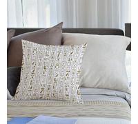 KHWEJ Cushion Covers Square Throw Pillow Case Printed Soft Pillowcases for Outdoor Patio Sofa Balcony Living Room,Ancient Egyptian writing,16x16 in
