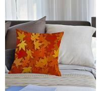 KHWEJ Cushion Covers Square Throw Pillow Case Printed Soft Pillowcases for Outdoor Patio Sofa Balcony Living Room,Burnt Orange Set, Multicolored Autumn Ah,18x18 in