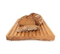 KHYL Oak Bread Chopping Board 34 x 24 x 2.2 cm Stainless Steel Feet Wooden Chopping Board Solid Crumb Catcher Made in Germany