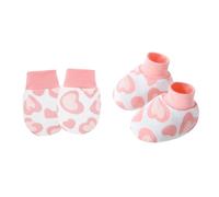 KHZen 1 Set Infant Anti Scratch Gloves And Socks Set For Boys Girls Comfortable Cotton Mittens & Booties For Home Travel Comfortable Wear