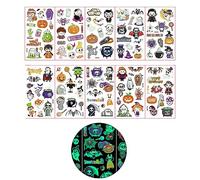 KHZen 10 Sheet Halloween Terrifying Bat Pumpkin Children Party Decal Fluorescent Stickers Scary Pumpkin Coffin Clings Halloween For Kids
