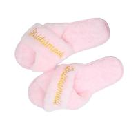 KHZen 1pair Bride Slippers Bachelorette Slip Comfortable Bridesmaids For Bridal Party Wedding Essential Plush Bridal Footwear