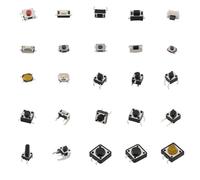 KHZen 25 Values Push Button Switch 125Pcs DIP 4 Pin/3/2 Momentary Tact Assortment Kit Tact Momentary