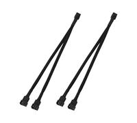 KHZen 26cm 4Pin PWM 1-to-4 Fan Splitter with Smart Speed Regulation, PVC 2-Pack PC Case Fan Pwms Connectors