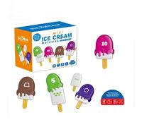 KHZen 26PCS Preschool Letter Number Ice Cream Sorting Counting Educational Learning Activities Educational Toy For Boys Girls Preschool Letter Counting Set