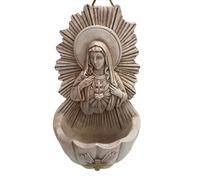 KHZen Artistic Sacred Holy Water Font Key Container With Hook Religious Wall Decors For Secure Key Holding And Home Decoration