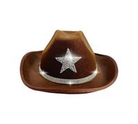KHZen Children Hats with Shining Star Rhinestones Decors Fedoras Hat for Halloween Event DressingUp Accessory Children Rhinestone Western Rhinestone Decorated Cowboy