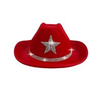 KHZen Children Hats with Shining Star Rhinestones Decors Fedoras Hat for Halloween Event DressingUp Accessory Children Rhinestone Western Rhinestone Decorated Cowboy