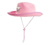 KHZen Children Hats with Shining Star Rhinestones Decors Fedoras Hat for Halloween Event DressingUp Accessory Children Rhinestone Western Rhinestone Decorated Cowboy