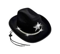 KHZen Children Hats with Shining Star Rhinestones Decors Fedoras Hat for Halloween Event DressingUp Accessory Children Rhinestone Western Rhinestone Decorated Cowboy