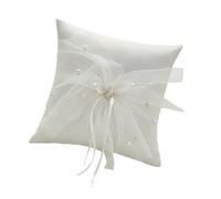 KHZen Elegant Embroidered Lace Rings Pillow For Bridals Ceremonies Sturdy Polyester Fabric Portable For Wedding Decorations Lace Rings Pillow