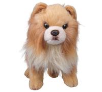 KHZen Empathy Building Soft Plush Dog Toy for Children Family Bonding Companion Doll Realistic Pomeranian Comfort Figure Doll Birthday Gift