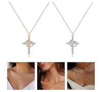 KHZen Multipurpose Crowns Necklace Stainless Steel Pendant With Elegant Designs Crosses For Women's Elegant Accessory