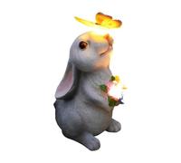 KHZen Solar Lamp with LED Lights Rabbits/Cats Shape Weatherproof Artistic for Garden Farmhouse Decor Present Outdoor Solar Decorative