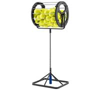 KHZKHC 2 In 1 Tennis Ball Picker, Portable Ball Collector, 80 Large Capacity, Ergonomics, Lightweight Design, Stainless Steel Balls Receiver, For Schools, Coaches, Clubs