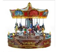 KHZKHC Christmas Carousel Decoration, with LED Light, 14inch Large Size, Carousel Go Round with Music and Lights, Realistic Scene, Add Christmas Atmosphere, for Home Decor or Gift