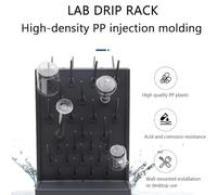KHZKHC Laboratory Drip Rack, Drying Rack PP Wall-Mounted, Double-Sided Beaker Rack with Detachable Pegs, for Education Or Laboratory Science Use