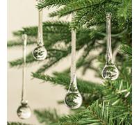KI Store 12pcs Assorted Clear Glass Crystal Raindrops 15cm and 10cm Decorative Hanging Raindrop Crystals for Christmas Tree Chandelier Garland Window Decorations