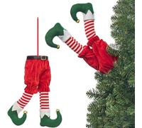 KI Store 4pcs Christmas Elf Legs Christmas Tree Decor 60cm Elf Leg Picks for Xmas Tree Floral Arrangement Planters