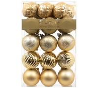 KI Store Christmas Baubles 30pcs Shatterproof Christmas Tree Ornaments Gold 60mm