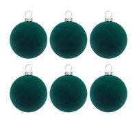 KI Store Dark Teal Velvet Ball Ornaments 6pcs 6cm for Party Christmas Tree Baby Shower First Christmas Decorations