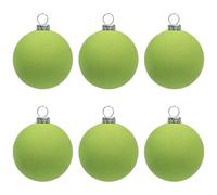KI Store Green Velvet Ball Ornaments 6pcs 6cm for Party Christmas Tree Baby Shower First Christmas Decorations
