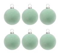KI Store Mint Velvet Ball Ornaments 6pcs 6cm for Party Christmas Tree Baby Shower First Christmas Decorations
