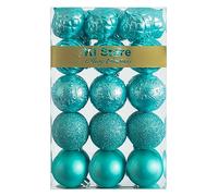 KI Store Teal Christmas Baubles 30pcs Shatterproof Christmas Tree Decorations 60mm