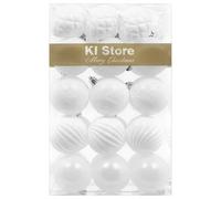 KI Store White Christmas Baubles 30pcs 60mm Shatterproof Christmas Tree Decoration Ornaments