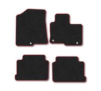 Kia Optima [Saloon] (2016+) Car Mats Accessories Tailored Fit Carpet Floor Mats non Slip Red Trim Full Coverage Compatible Accessory Front Rear Set Anti Slip Granulated Backing Hand-Finished