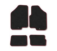 Kia Soul (2008-2011) Car Mats Accessories Tailored Fit Carpet Floor Mats Non Slip Red Trim Accessory Compatible Front Rear Set Anti Slip Backing Custom Fit Hand-Finished Full Coverage Clips