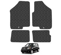 Kia Soul (2008-2011) Rubber Car Mats Accessories Tailored Fit Compatible Accessory Waterproof Protection Non-Slip Floor Mats Full Coverage Durable Front Rear Set Coverage with Clips