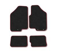 Kia Soul (2011-2014) Car Mats Accessories Tailored Fit Carpet Floor Mats Non Slip Red Trim Accessory Compatible Front Rear Set Anti Slip Backing Custom Fit Hand-Finished Full Coverage Clips