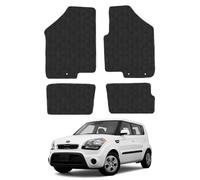 Kia Soul (2011-2014) Heavy Duty Thick Rubber Car Mats Accessories Tailored Fit Front Rear Set Compatible Accessory Waterproof Durable Non-Slip 5mm Full Coverage Protection with Clips