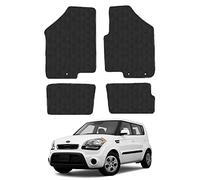 Kia Soul (2011-2014) Rubber Car Mats Accessories Tailored Fit Compatible Accessory Waterproof Protection Non-Slip Floor Mats Full Coverage Durable Front Rear Set Coverage with Clips