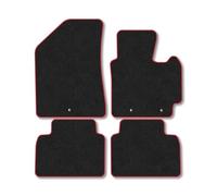 Kia Soul (2014-2020) Car Mats Accessories Tailored Fit Carpet Floor Mats Non Slip Red Trim Accessory Compatible Front Rear Set Anti Slip Backing Custom Fit Hand-Finished Full Coverage Clips