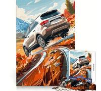 Kia Sportage SUV on Mountain Road Jigsaw Puzzle 1000 Piece Recall Enhancer Thick Material Pattern Assemble Birthday Gift (38x26cm)
