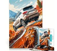 Kia Sportage SUV on Mountain Road Jigsaw Puzzle 1000 Piece Recall Enhancer Thick Material Pattern Assemble Birthday Gift (38x26cm)